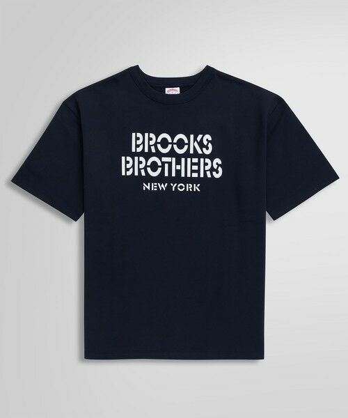 Brooks Brothers/ブルックス ブラザーズ USAコットンジャージー ヘビーウェイト ステンシルロゴ Tシャツ ネイビー S Brooks Brothers/ブルックス ブラザーズ USAコットンジャージー ヘビーウェイト ステンシルロゴ Tシャツ ネイビー S