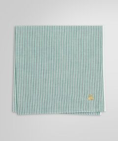 Brooks Brothers / ブルックス ブラザーズ ハンカチ | コットン オックスフォード GFロゴ キャンディストライプ ハンカチ