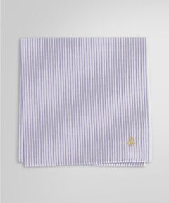 Brooks Brothers / ブルックス ブラザーズ ハンカチ | コットン オックスフォード GFロゴ キャンディストライプ ハンカチ