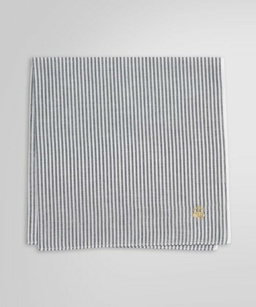 Brooks Brothers/ブルックス ブラザーズ コットン オックスフォード GFロゴ キャンディストライプ ハンカチ ブルー ONE SIZE Brooks Brothers/ブルックス ブラザーズ コットン オックスフォード GFロゴ キャンディストライプ ハンカチ ブルー ONE SIZE