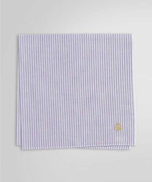 Brooks Brothers/ブルックス ブラザーズ コットン オックスフォード GFロゴ キャンディストライプ ハンカチ パープル ONE SIZE Brooks Brothers/ブルックス ブラザーズ コットン オックスフォード GFロゴ キャンディストライプ ハンカチ パープル ONE SIZE
