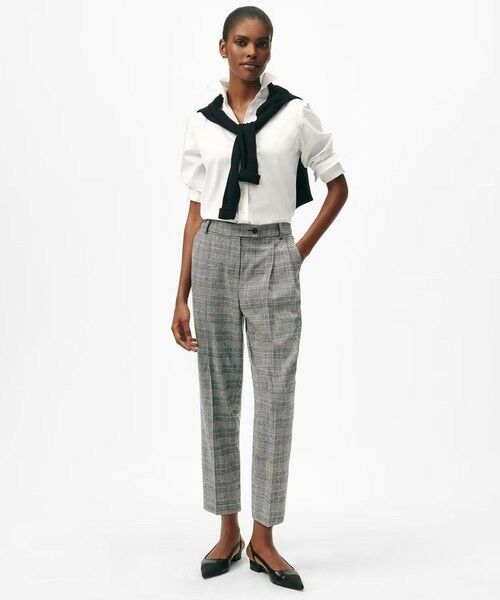 Brooks Brothers / ブルックス ブラザーズ スラックス・ドレスパンツ | ポリエステルブレンド グレンチェック クロップド スラックス | 詳細1