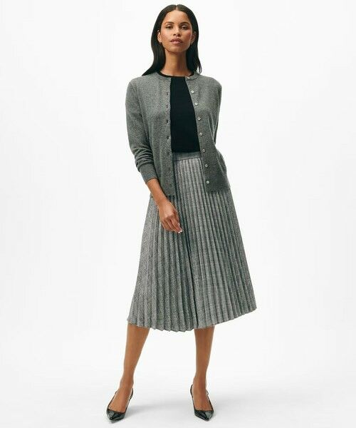 Brooks Brothers / ブルックス ブラザーズ ミニ・ひざ丈スカート | ポリエステルブレンド グレンチェック ミディプリーツスカート | 詳細1