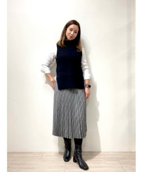 Brooks Brothers / ブルックス ブラザーズ ミニ・ひざ丈スカート | ポリエステルブレンド グレンチェック ミディプリーツスカート | 詳細8