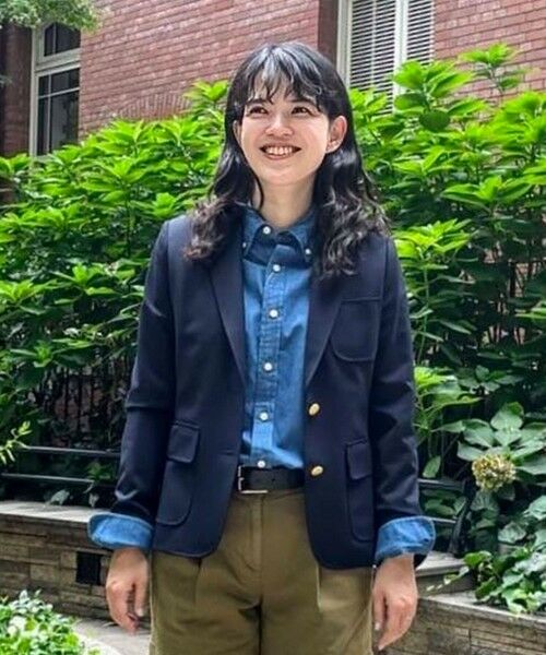 Brooks Brothers / ブルックス ブラザーズ テーラードジャケット | ウール/ポリエステル ストレッチツイル シングル2ボタン ブレザー(ネイビー)