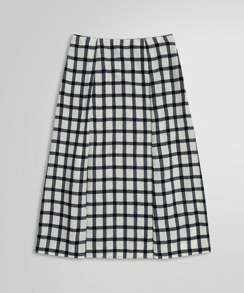 Brooks Brothers/ブルックス ブラザーズ ポリエステル チェックプリント ソフトタックスカート ホワイト×ブラック 0 Brooks Brothers/ブルックス ブラザーズ ポリエステル チェックプリント ソフトタックスカート ホワイト×ブラック 0