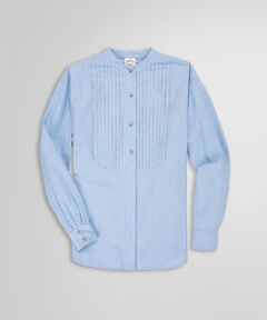 Brooks Brothers / ブルックス ブラザーズ シャツ・ブラウス | ◆Archive Collection◆コットン ダンガリー フロントプリーツ バンドカラー チュニックシャツ