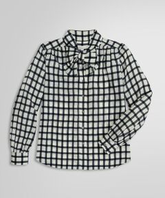 Brooks Brothers / ブルックス ブラザーズ シャツ・ブラウス | ポリエステル チェックプリント ソフトボウタイブラウス