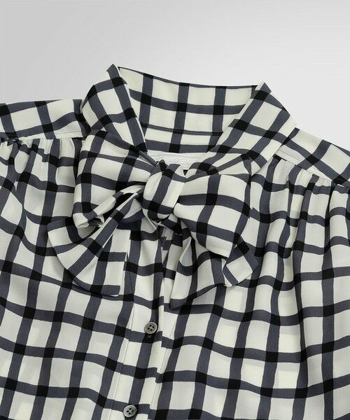 Brooks Brothers / ブルックス ブラザーズ シャツ・ブラウス | ポリエステル チェックプリント ソフトボウタイブラウス | 詳細1