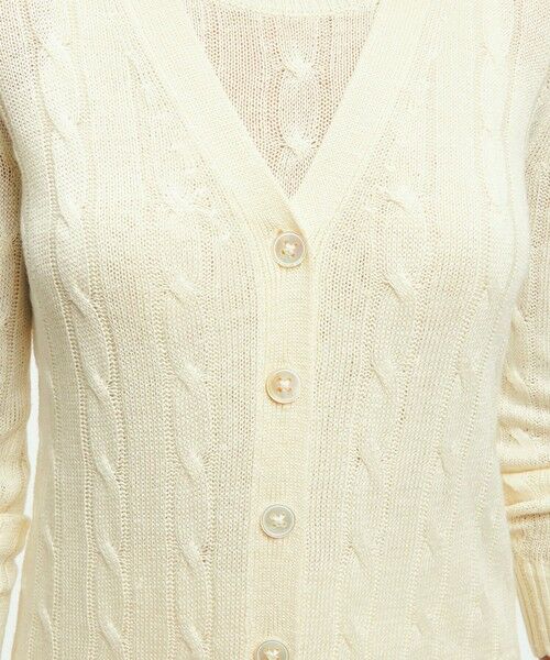 Brooks Brothers / ブルックス ブラザーズ カーディガン・ボレロ | リネン ケーブル Vネック カーディガン | 詳細1