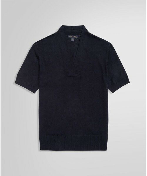 Brooks Brothers / ブルックス ブラザーズ ニット・セーター | シルク/レーヨン ショールカラー ショートスリーブセーター | 詳細7
