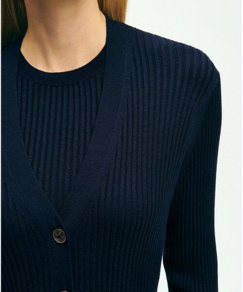 Brooks Brothers / ブルックス ブラザーズ カーディガン・ボレロ | シルクブレンド Vネック リブカーディガン | 詳細17