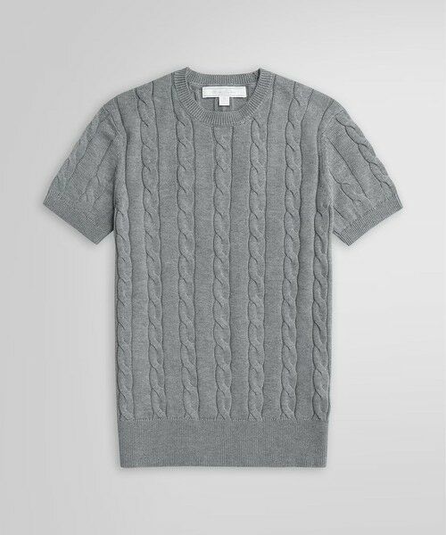 Brooks Brothers / ブルックス ブラザーズ ニット・セーター | スーピマコットン ケーブル クルーネック ショートスリーブセーター | 詳細2