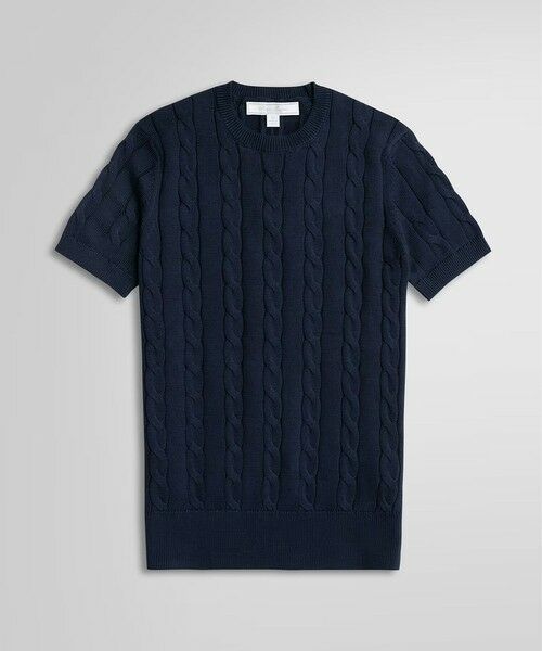 Brooks Brothers / ブルックス ブラザーズ ニット・セーター | スーピマコットン ケーブル クルーネック ショートスリーブセーター | 詳細5