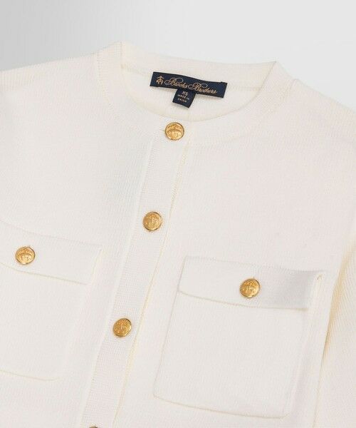 Brooks Brothers / ブルックス ブラザーズ カーディガン・ボレロ | ミラノリブ ゴールドボタン ノーカラーニットジャケット | 詳細1