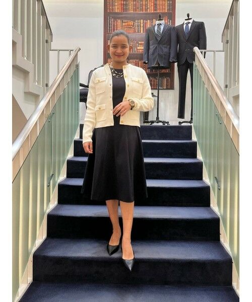 Brooks Brothers / ブルックス ブラザーズ カーディガン・ボレロ | ミラノリブ ゴールドボタン ノーカラーニットジャケット | 詳細5