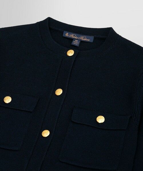 【未使用】Brooks Brothers ノーカラーツイードジャケット金ボタンS 未使用】Brooks Brothers ノーカラーツイードジャケット金ボタンS