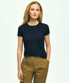 Brooks Brothers / ブルックス ブラザーズ Tシャツ | コットン/レーヨン ストレッチピケ Tシャツ