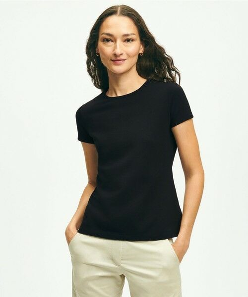 Brooks Brothers/ブルックス ブラザーズ コットン/レーヨン ストレッチピケ Tシャツ ブラック L Brooks Brothers/ブルックス ブラザーズ コットン/レーヨン ストレッチピケ Tシャツ ブラック L