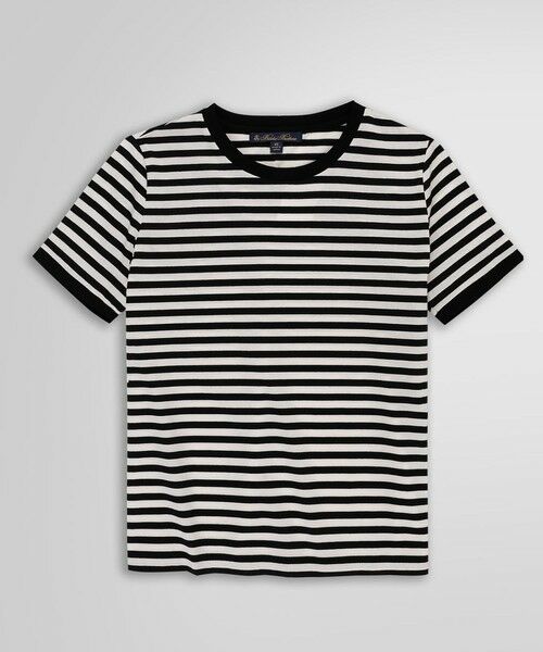 Brooks Brothers/ブルックス ブラザーズ コットン ストライプ リンガーTシャツ ブラック×ホワイト M Brooks Brothers/ブルックス ブラザーズ コットン ストライプ リンガーTシャツ ブラック×ホワイト M