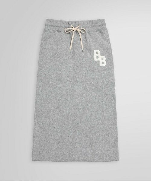 Brooks Brothers / ブルックス ブラザーズ ミニ・ひざ丈スカート | コットンフレンチテリー BBロゴ ミディスカート(グレー)