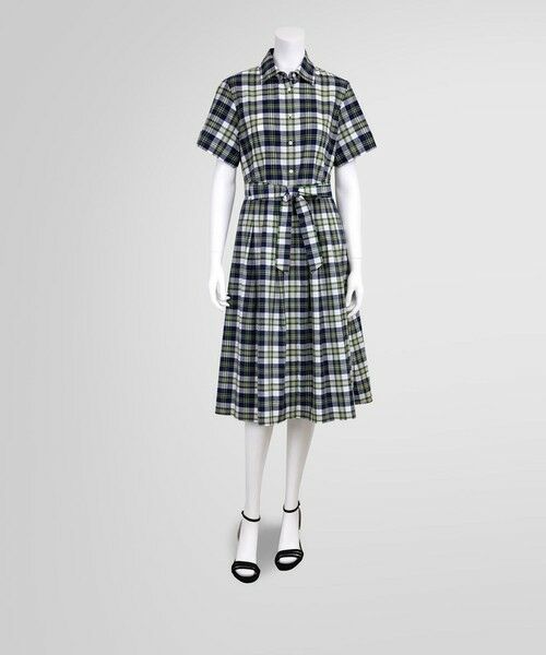 Brooks Brothers / ブルックス ブラザーズ ミニ丈・ひざ丈ワンピース | ◆Archive Collection◆コットン マドラスチェック ショートスリーブ シャツワンピース | 詳細1