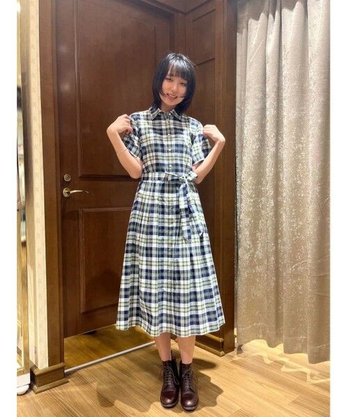 Brooks Brothers / ブルックス ブラザーズ ミニ丈・ひざ丈ワンピース | ◆Archive Collection◆コットン マドラスチェック ショートスリーブ シャツワンピース | 詳細4