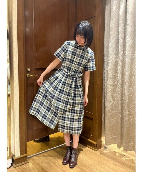 Brooks Brothers / ブルックス ブラザーズ ミニ丈・ひざ丈ワンピース | ◆Archive Collection◆コットン マドラスチェック ショートスリーブ シャツワンピース | 詳細5