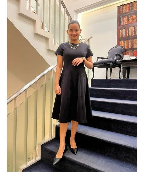 Brooks Brothers / ブルックス ブラザーズ ロング・マキシ丈ワンピース | ダブルクロス ストレッチ ショートスリーブドレス | 詳細3