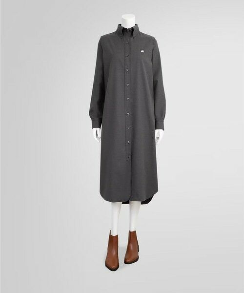 Brooks Brothers / ブルックス ブラザーズ ミニ丈・ひざ丈ワンピース | コットンツイル GFロゴ シャツワンピース | 詳細1
