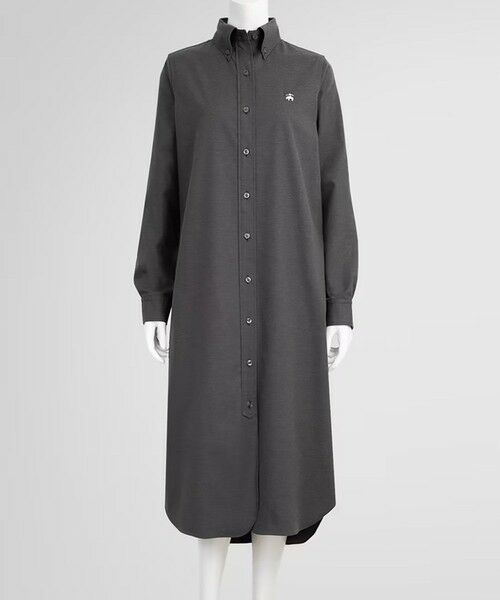 Brooks Brothers/ブルックス ブラザーズ コットンツイル GFロゴ シャツワンピース グレー 2 Brooks Brothers/ブルックス ブラザーズ コットンツイル GFロゴ シャツワンピース グレー 2