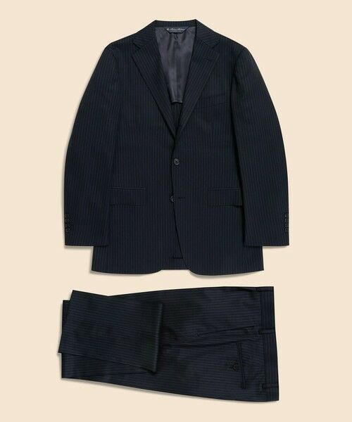 Brooks Brothers/ブルックス ブラザーズ ミラクルクリンプウール シャドーストライプ 段返り３釦スーツ TOKYO model ネイビー 39SHT