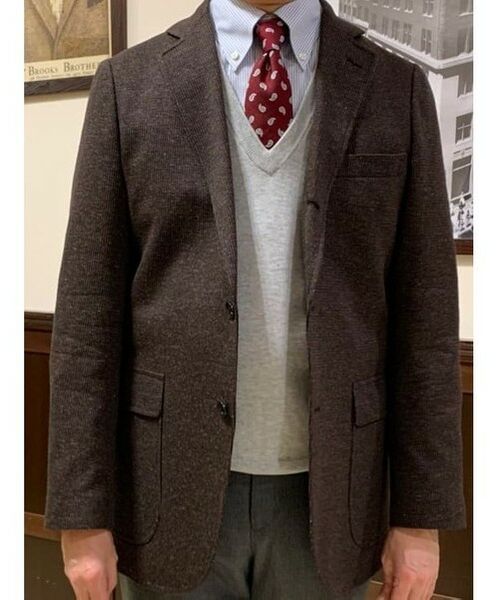 Brooks Brothers / ブルックス ブラザーズ テーラードジャケット | ポリエステル/リネン リップルジャージー 段返り3釦サックジャケット Classic | 詳細9