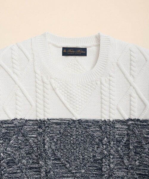 Brooks Brothers / ブルックス ブラザーズ ニット・セーター | コットン ケーブル カラーブロック クルーネックセーター | 詳細4