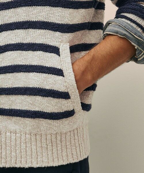 Brooks Brothers / ブルックス ブラザーズ カーディガン・ボレロ | コットン/リネン マリナーストライプ モックネックカーディガン | 詳細4