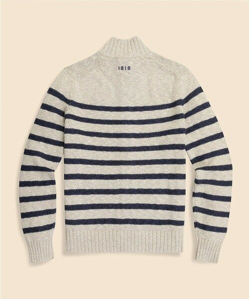 Brooks Brothers / ブルックス ブラザーズ カーディガン・ボレロ | コットン/リネン マリナーストライプ モックネックカーディガン | 詳細7