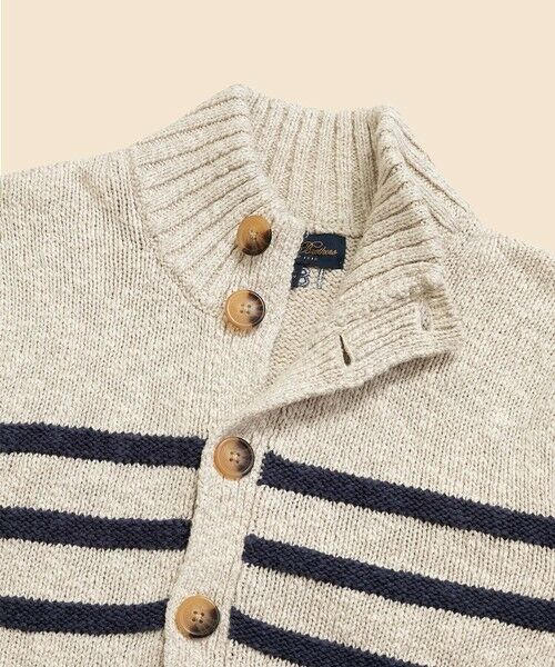 Brooks Brothers / ブルックス ブラザーズ カーディガン・ボレロ | コットン/リネン マリナーストライプ モックネックカーディガン | 詳細8