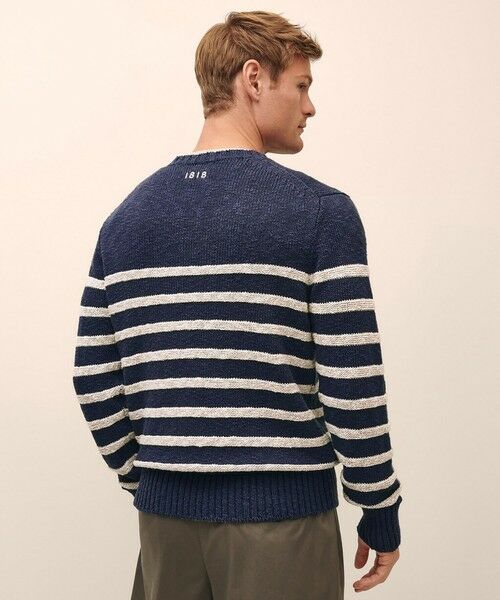 Brooks Brothers / ブルックス ブラザーズ ニット・セーター | コットン/リネン マリナーストライプ クルーネックセーター | 詳細1