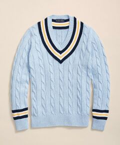 Brooks Brothers / ブルックス ブラザーズ ニット・セーター | コットン ケーブル Vネックテニスセーター