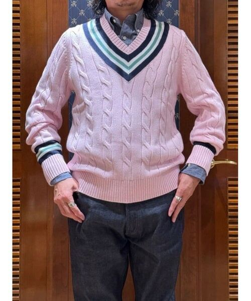 Brooks Brothers / ブルックス ブラザーズ ニット・セーター | コットン ケーブル Vネックテニスセーター | 詳細6