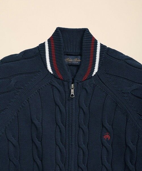 Brooks Brothers / ブルックス ブラザーズ カーディガン・ボレロ | スーピマコットン GFロゴ テニス フルジップセーター | 詳細1