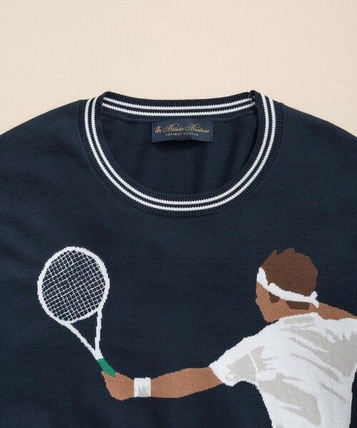 Brooks Brothers / ブルックス ブラザーズ ニット・セーター | スーピマコットン テニスプレイヤーインターシャ クルーネックセーター | 詳細1