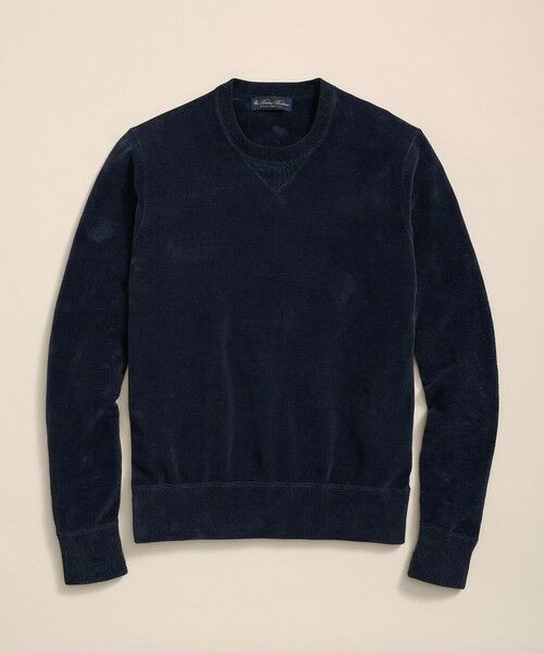 Brooks Brothers/ブルックス ブラザーズ ブラッシュドコットン クルーネックセーター ネイビー S Brooks Brothers/ブルックス ブラザーズ ブラッシュドコットン クルーネックセーター ネイビー S
