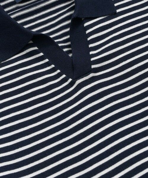 Brooks Brothers / ブルックス ブラザーズ ニット・セーター | コットン マリナーストライプ ジョニーカラーセーター | 詳細1