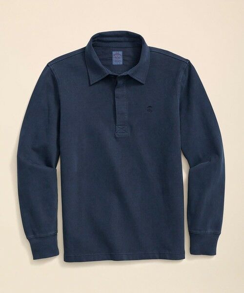 Brooks Brothers/ブルックス ブラザーズ コットンジャージー ガーメントダイ ナンバーパッチ ラグビーシャツ ダークインディゴブルー M Brooks Brothers/ブルックス ブラザーズ コットンジャージー ガーメントダイ ナンバーパッチ ラグビーシャツ ダークインディゴブルー M