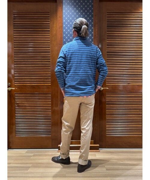Brooks Brothers / ブルックス ブラザーズ ポロシャツ | コットンジャージー インディゴ ストライプ ロングスリーブ ポロシャツ | 詳細4