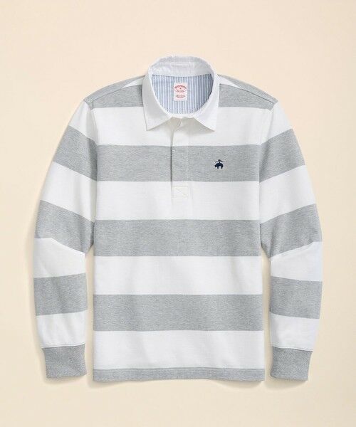 Brooks Brothers/ブルックス ブラザーズ コットンジャージー GFロゴ ラグビーシャツ ホワイト L Brooks Brothers/ブルックス ブラザーズ コットンジャージー GFロゴ ラグビーシャツ ホワイト L