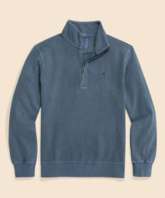 Brooks Brothers / ブルックス ブラザーズ スウェット | コットン フレンチリブ GFロゴ ハーフジップ モックネックプルオーバー