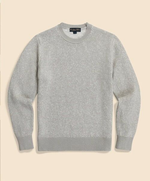 Brooks Brothers/ブルックス ブラザーズ コットン/リネン クルーネックセーター グレー S Brooks Brothers/ブルックス ブラザーズ コットン/リネン クルーネックセーター グレー S