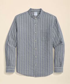 Brooks Brothers / ブルックス ブラザーズ シャツ・ブラウス | コットンドビー ストライプ バンドカラー カジュアルシャツ Regular Fit